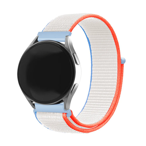 Nylon Strap, milk white, on a watch, 3/4 front view
