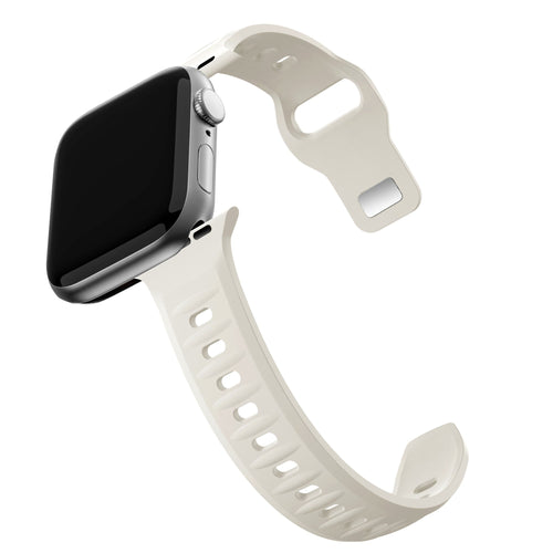 Silicone Strap 'Outdoor', starlight, on a watch, 3/4 front view