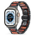 Apple Watch Ultra Stahl-/Holzarmband (Schwarz/Braun)