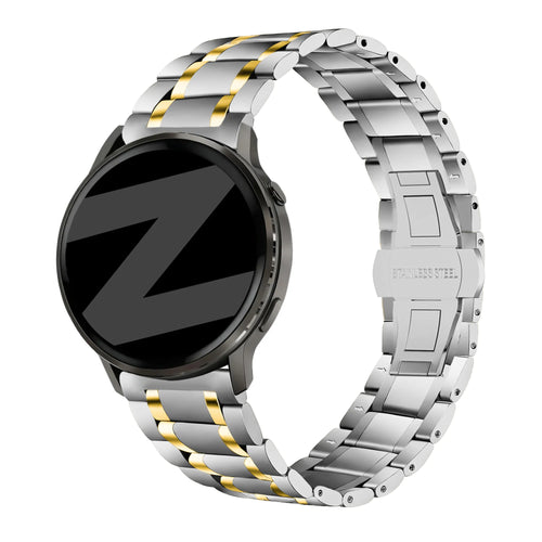 Bandz Garmin Vivoactive 5 Stahl Gliederarmband 'Deluxe' (Silber/Gold)