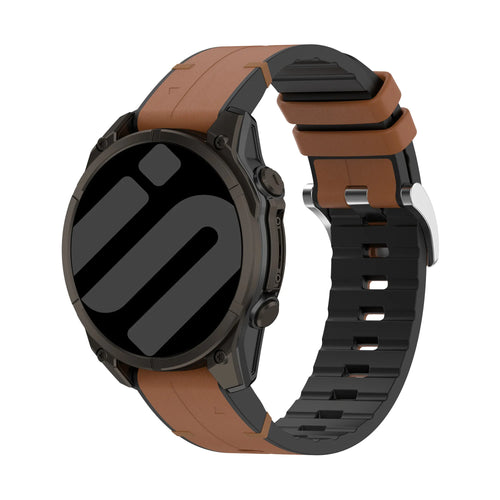 Garmin Approach S62 Leather Hybrid Strap (Brown)