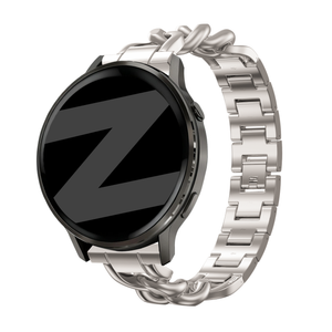 Metal Strap 'Chains', starlight, on a watch, 3/4 front view
