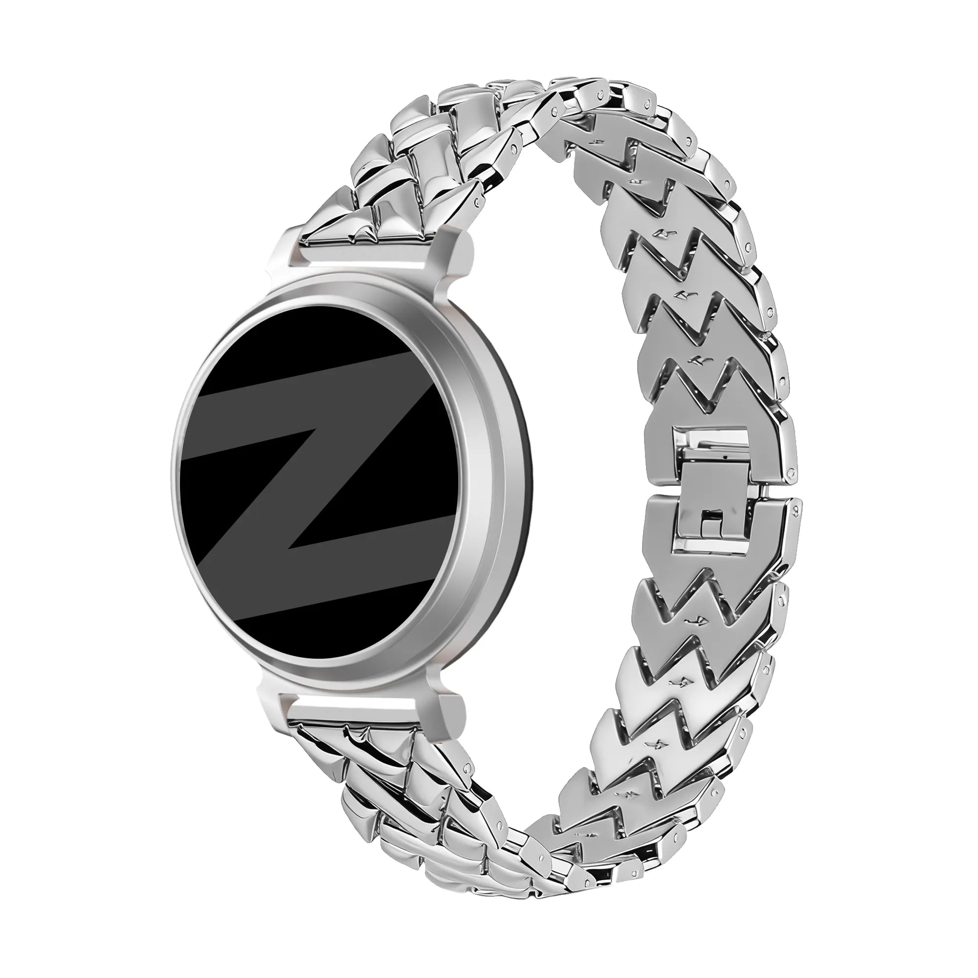 Bandz Pebble Round 2 - 14mm Metallarmband 'V-Type' (Silber)