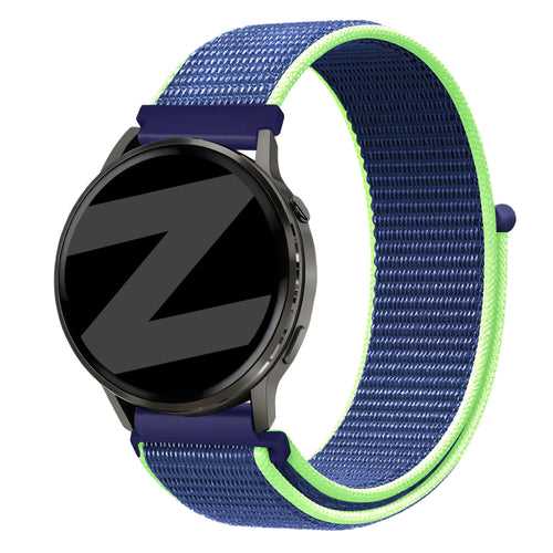 Bandz Garmin Venu 4 - 45mm Nylon Loop Strap (Blue/Lime)