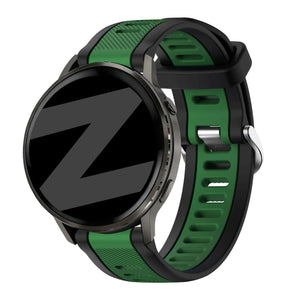 Bandz Garmin Forerunner 645 Dual Buckled Sport Strap (Black/Green)