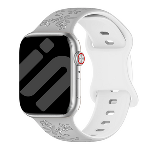 Apple Watch Flower Silicone Strap (Grey/White)