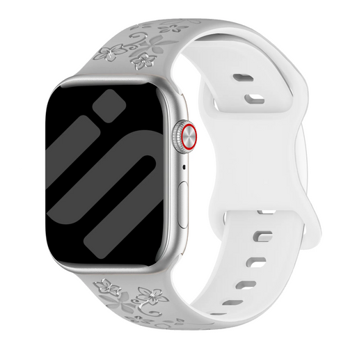 Apple Watch Flower Silicone Strap (Grey/White)