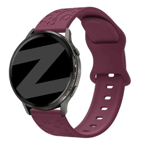 Bandz Garmin Vivomove Luxe Silikonarmband 'Leopard' (Weinrot)