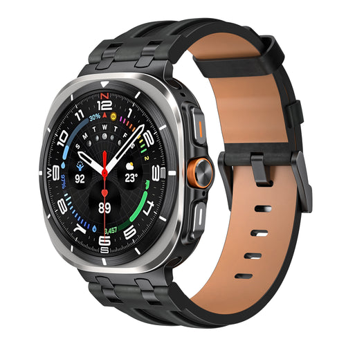 Samsung Galaxy Watch Ultra 2 Solid Leather Strap (Black)