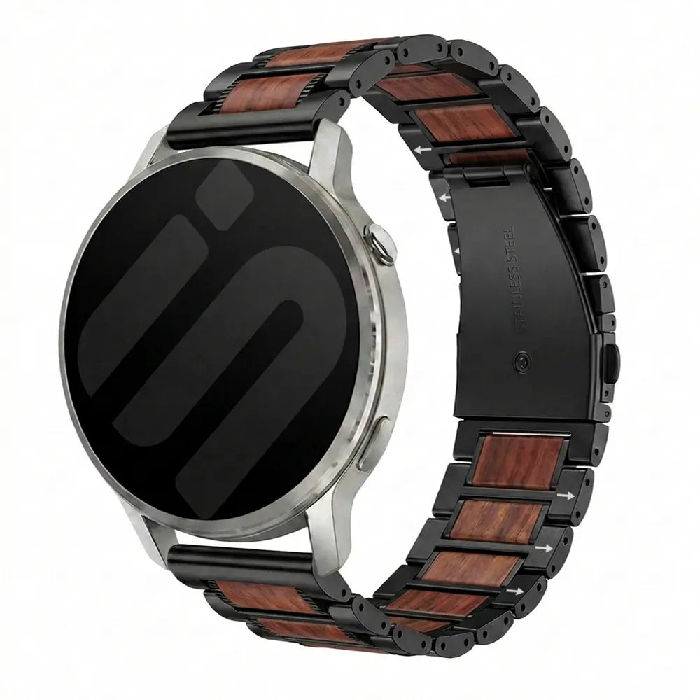 Huawei Watch 4 (Pro) Holz-/Stahlarmband (Schwarz)