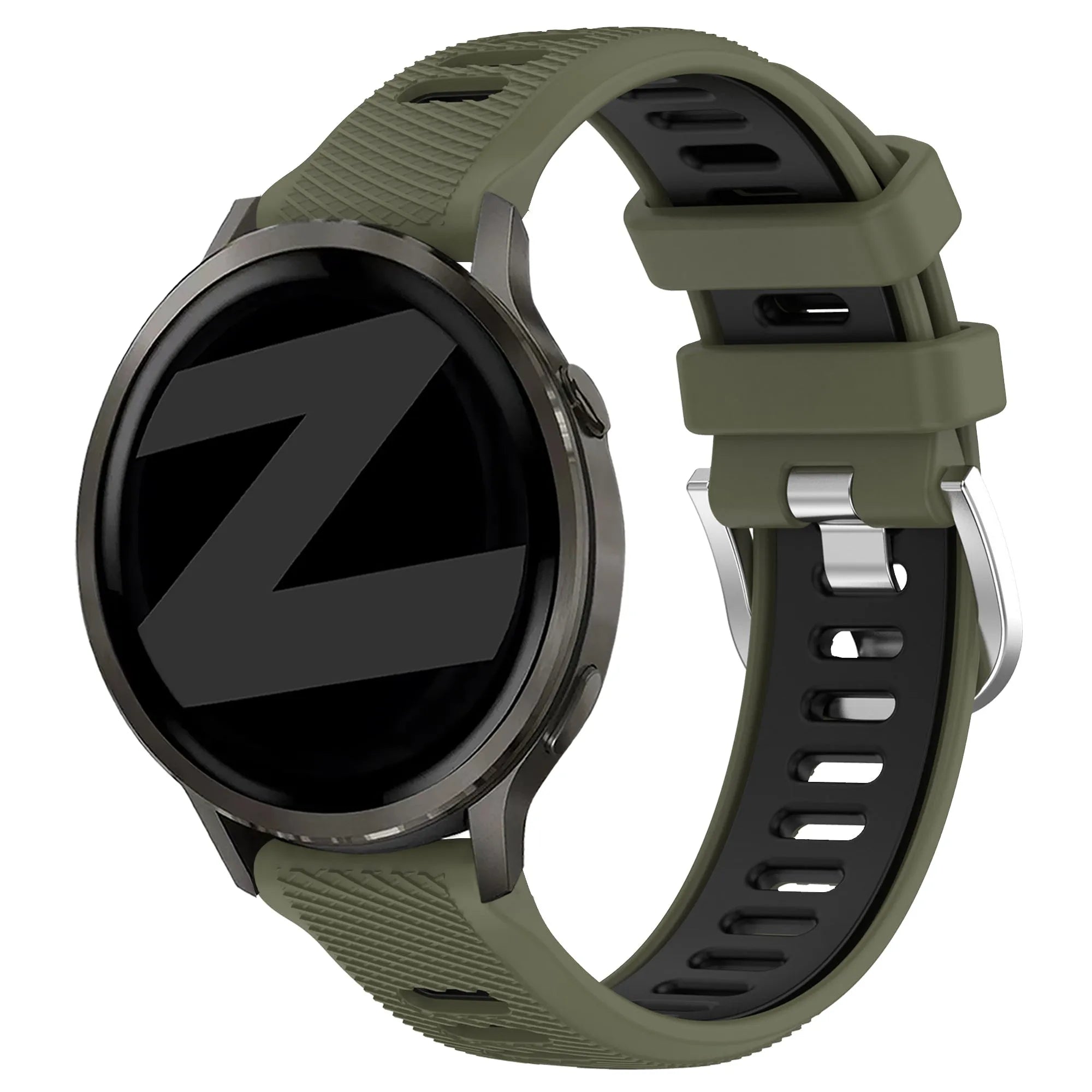 Bandz Garmin Forerunner 265s Sportarmband mit Schnalle (Olivgrün/Schwarz)