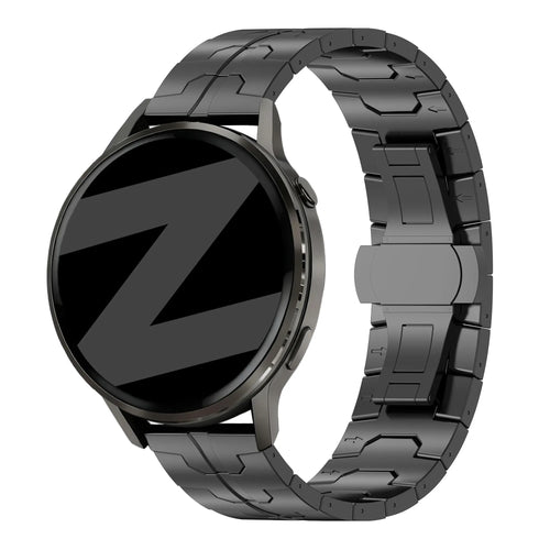 Bandz Garmin Forerunner 570 - 47mm Steel Strap 'Iron' (Black)