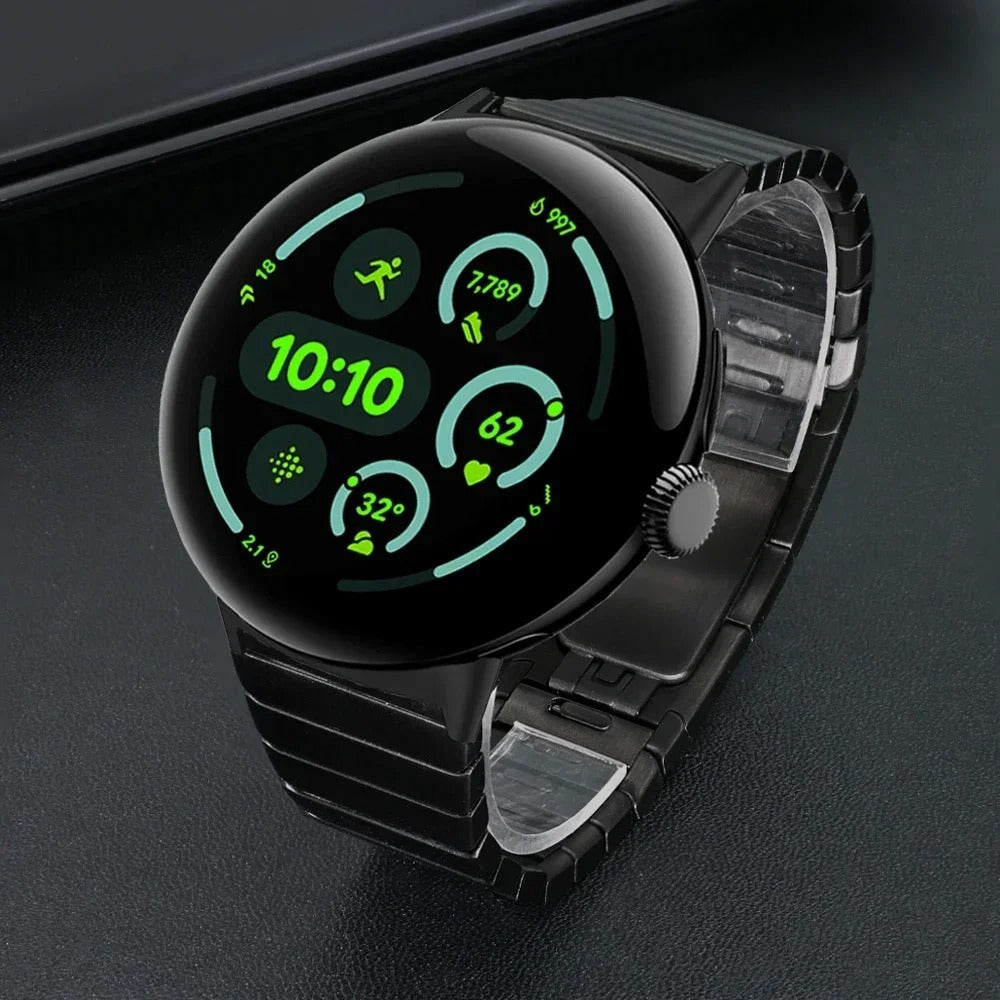 Google Pixel Watch 4 - 45mm Premium Metall Gliederarmband (Schwarz)