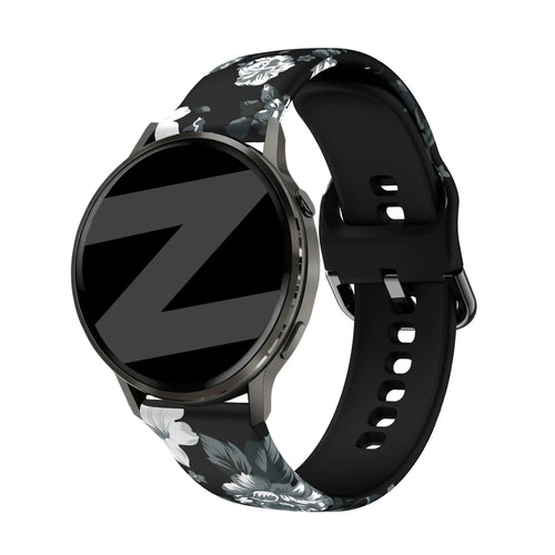 Bandz Garmin Vivoactive 5 Silicone Strap 'Grey Flower'