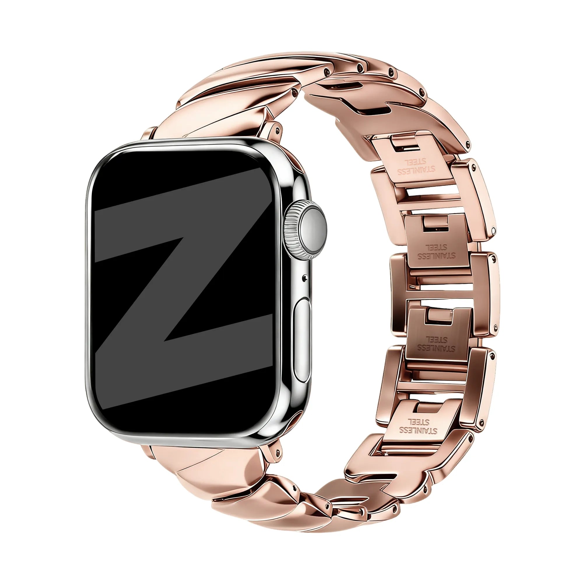 Bandz Apple Watch Premium Metallarmband 'Twisted' (Roségold)