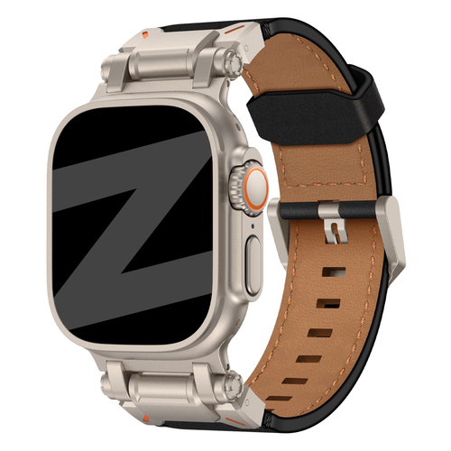 Bandz Apple Watch Ultra Leather Strap 'Explorer' (Black)