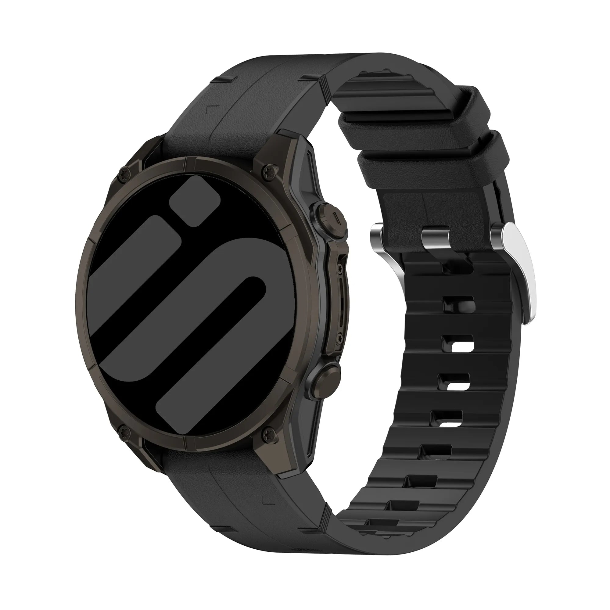 Garmin Quatix 5 / 6 / 7 Leather Hybrid Strap (Black)