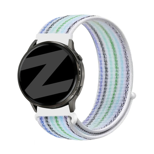 Bandz Garmin Venu 4 - 41mm Nylon Loop Armband (Blaue Streifen)
