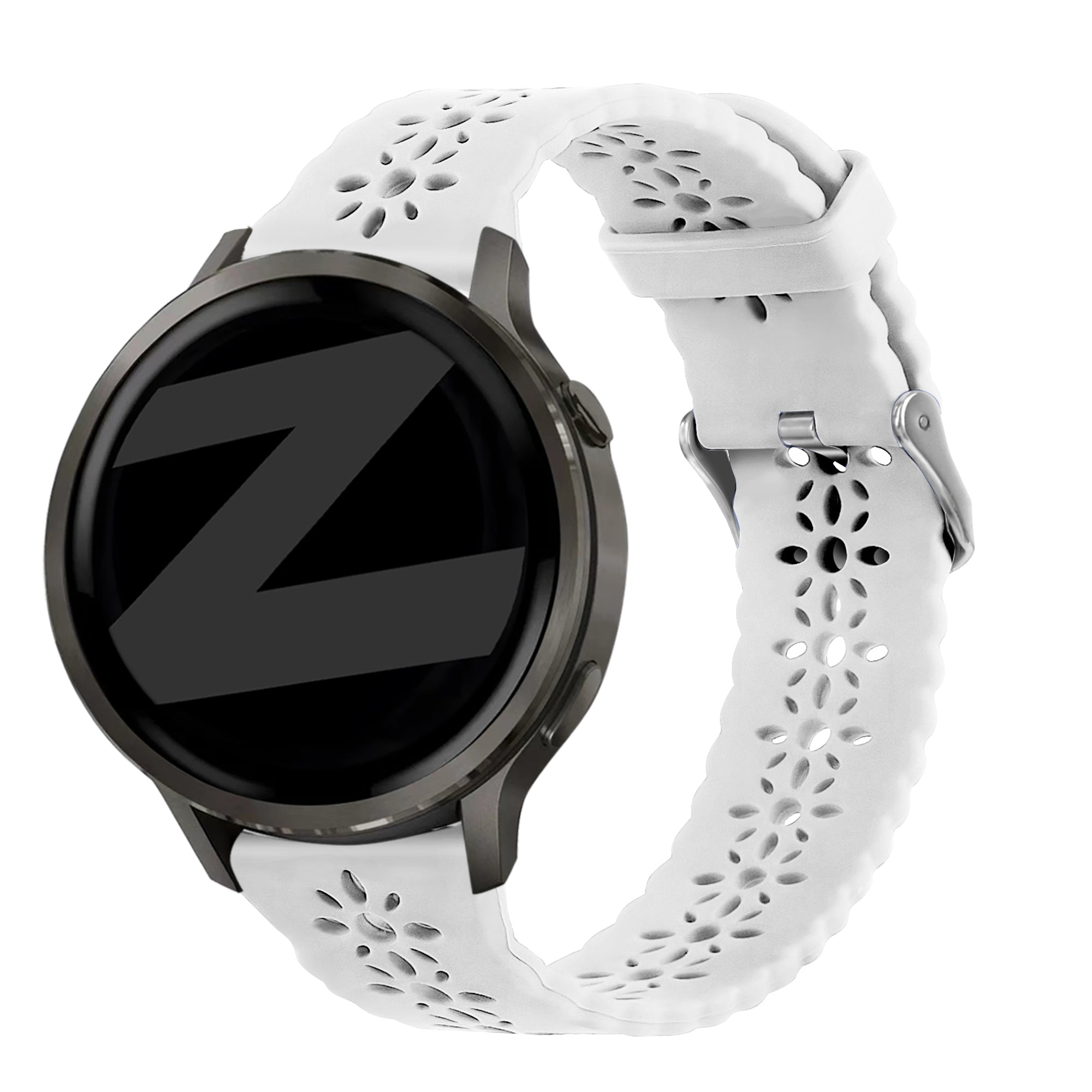 Bandz Garmin Vivomove Sport Silicone Strap 'Lace' (White)
