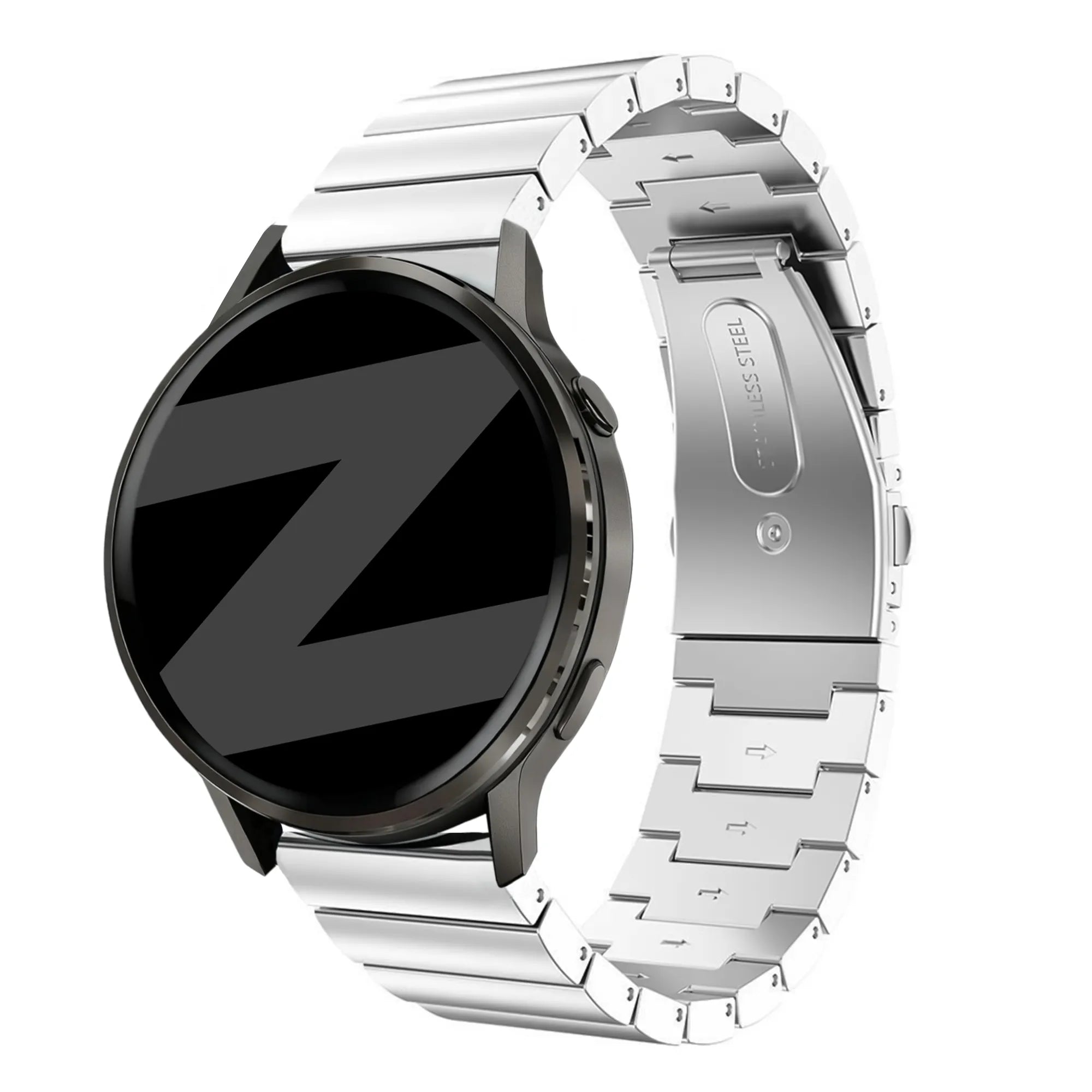 Bandz Garmin Vivoactive 4 Steel Strap 'One Bead' (Silver)