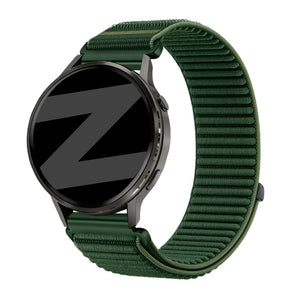 Bandz Garmin Vivoactive 4 Nylon Strap 'Wave' (Dark Green)