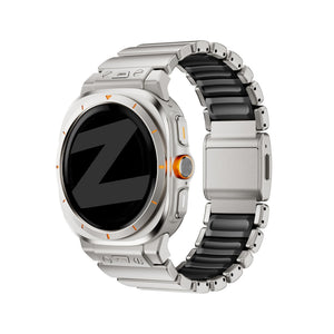 Bandz Samsung Galaxy Watch Ultra 2 Titanium Strap 'Hybrid' (Titanium/Black)