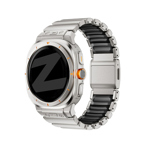 Bandz Samsung Galaxy Watch Ultra 2 Titanium Strap 'Hybrid' (Titanium/Black)
