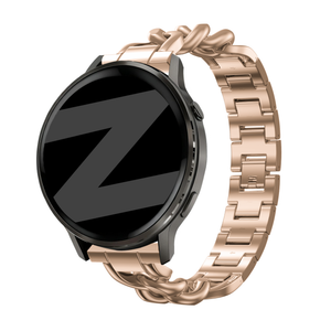 Metal Strap 'Chains', rose gold, on a watch, 3/4 front view
