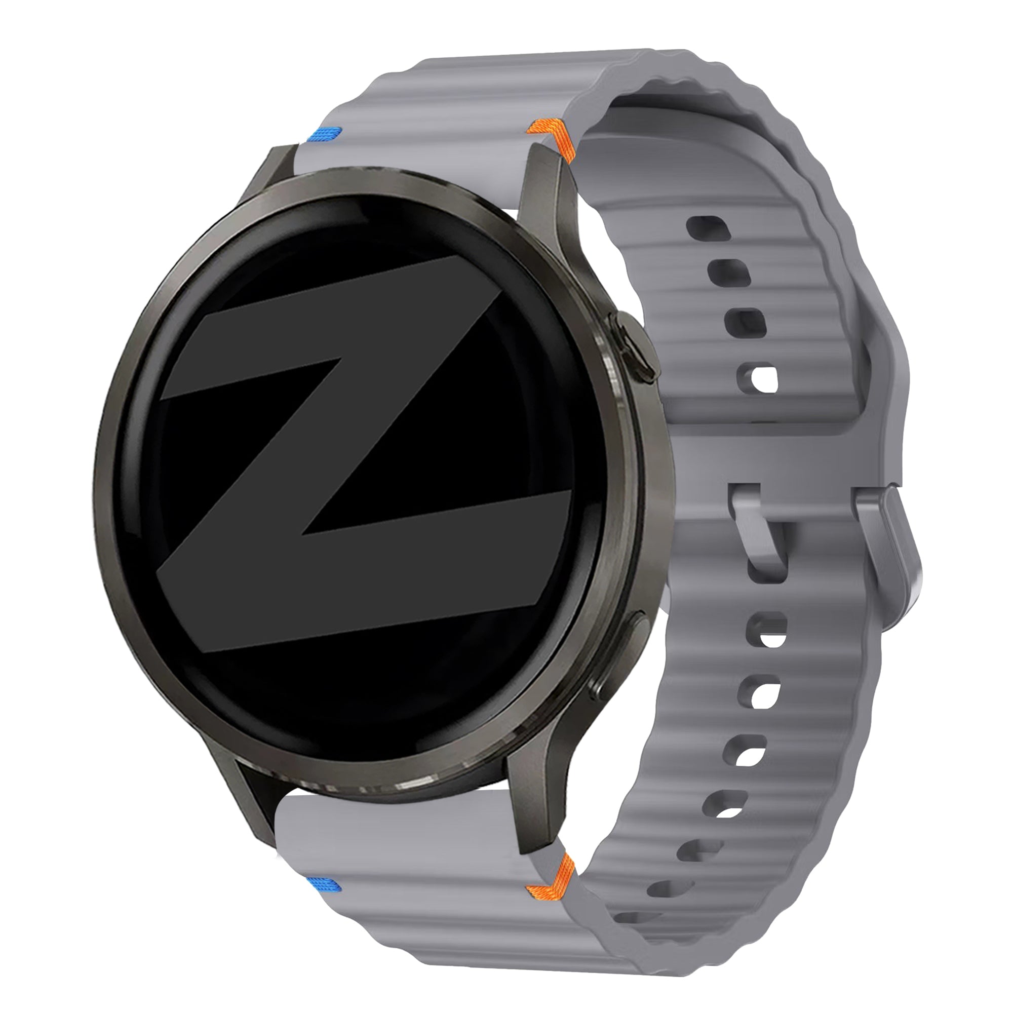 Bandz Garmin Forerunner 245 Silikonarmband 'Wave' (Dunkelgrau)