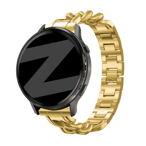 Metal Strap 'Chains', gold, on a watch, 3/4 front view