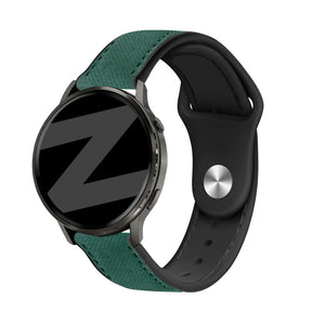 Bandz Garmin Vivoactive 5 Leather Strap 'Hybrid' (Green)