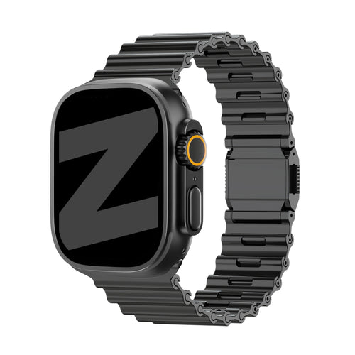 Bandz Apple Watch Ultra Premium Stahlarmband 'Ocean' (Schwarz)