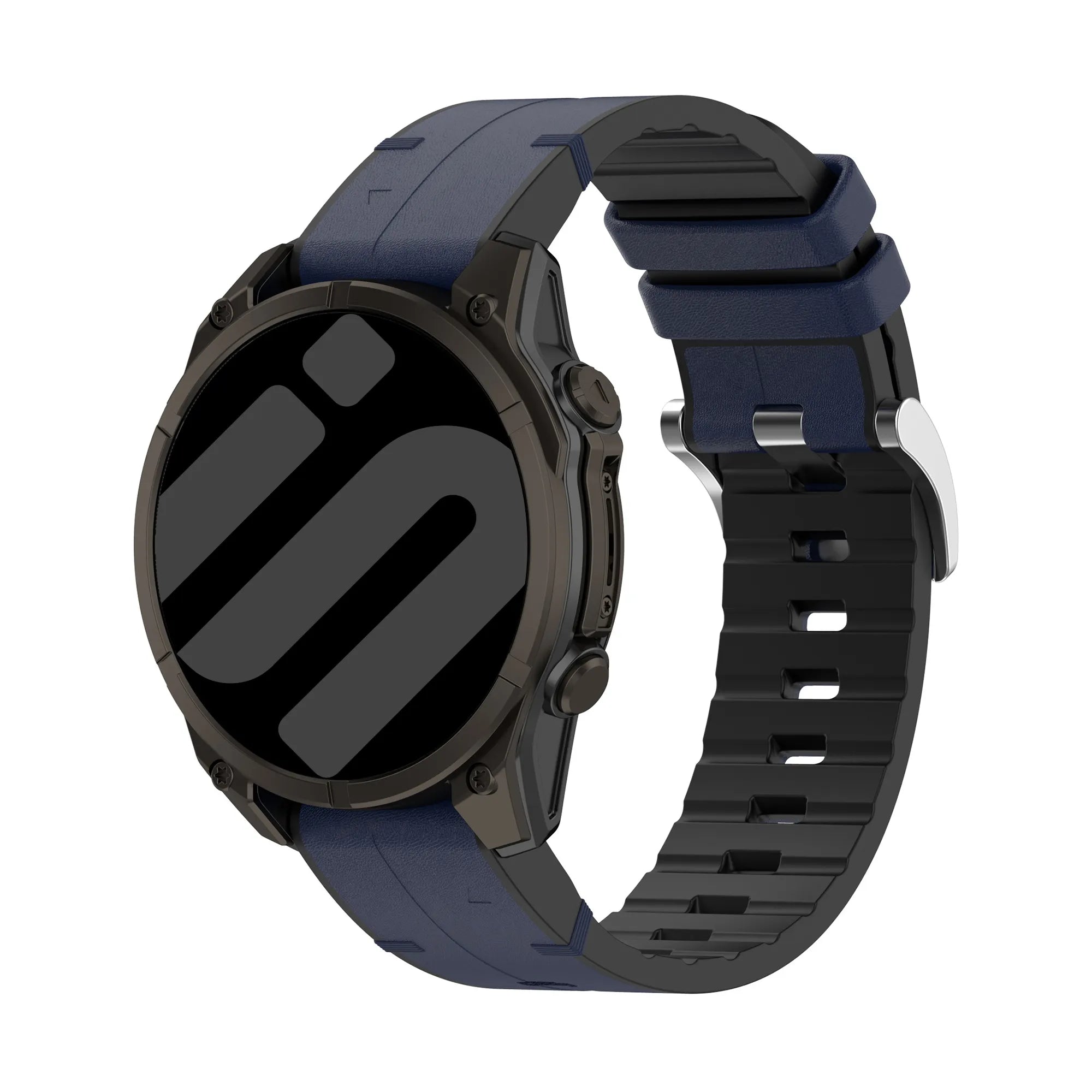 Garmin Quatix 5 / 6 / 7 Leather Hybrid Strap (Blue)