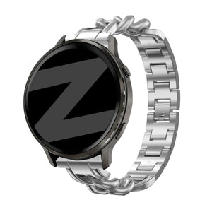 Bandz Garmin Forerunner 265s Metal Strap 'Chains' (Silver)