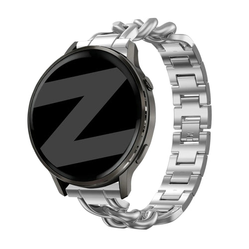 Bandz Garmin Forerunner 265s Metal Strap 'Chains' (Silver)