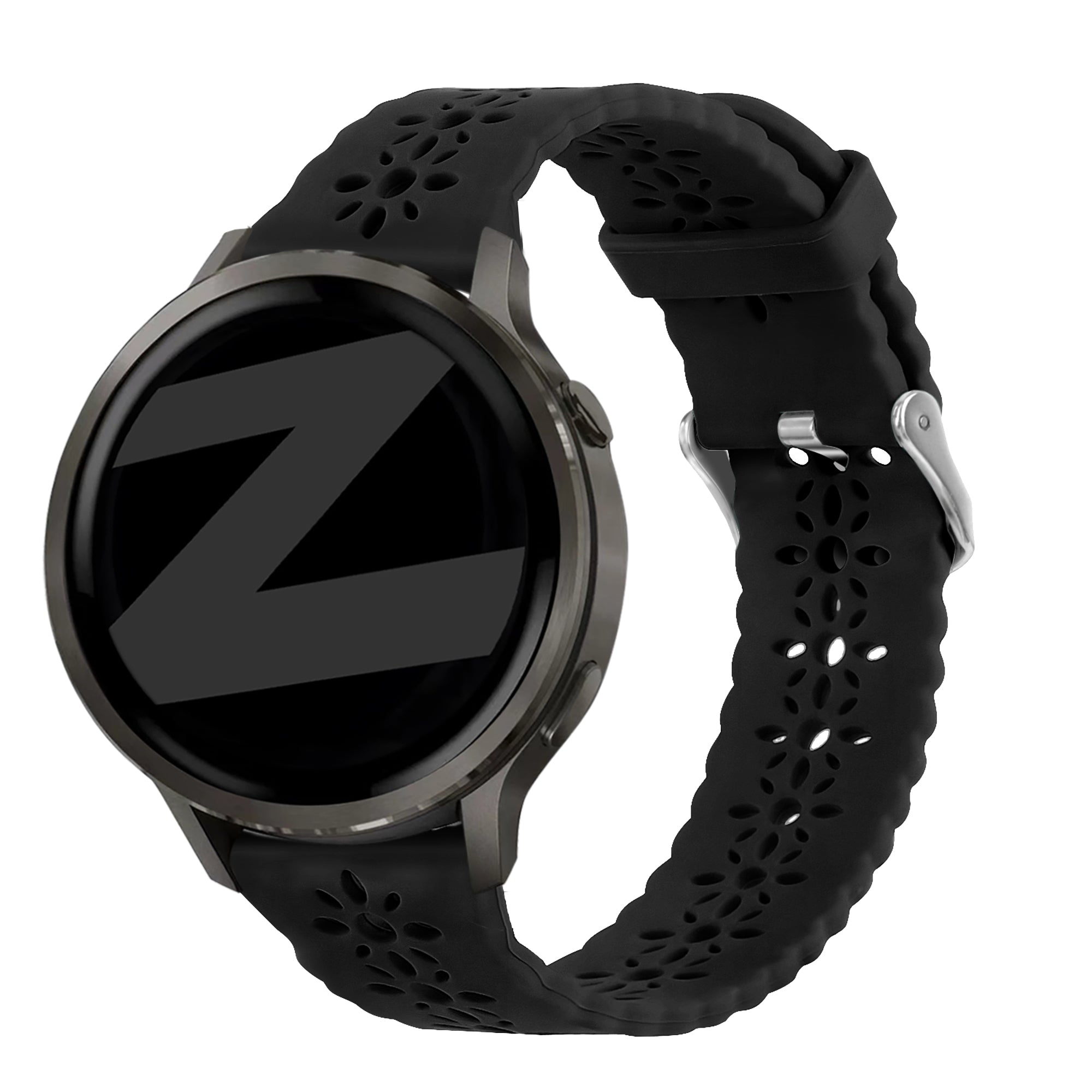 Bandz Garmin Vivomove Style Silicone Strap 'Lace' (Black)