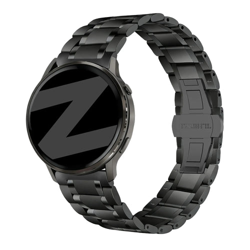 Bandz Garmin Forerunner 245 Steel Link Strap 'Deluxe' (Black)