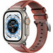 Apple Watch Ultra Lederarmband (Rot/Braun)