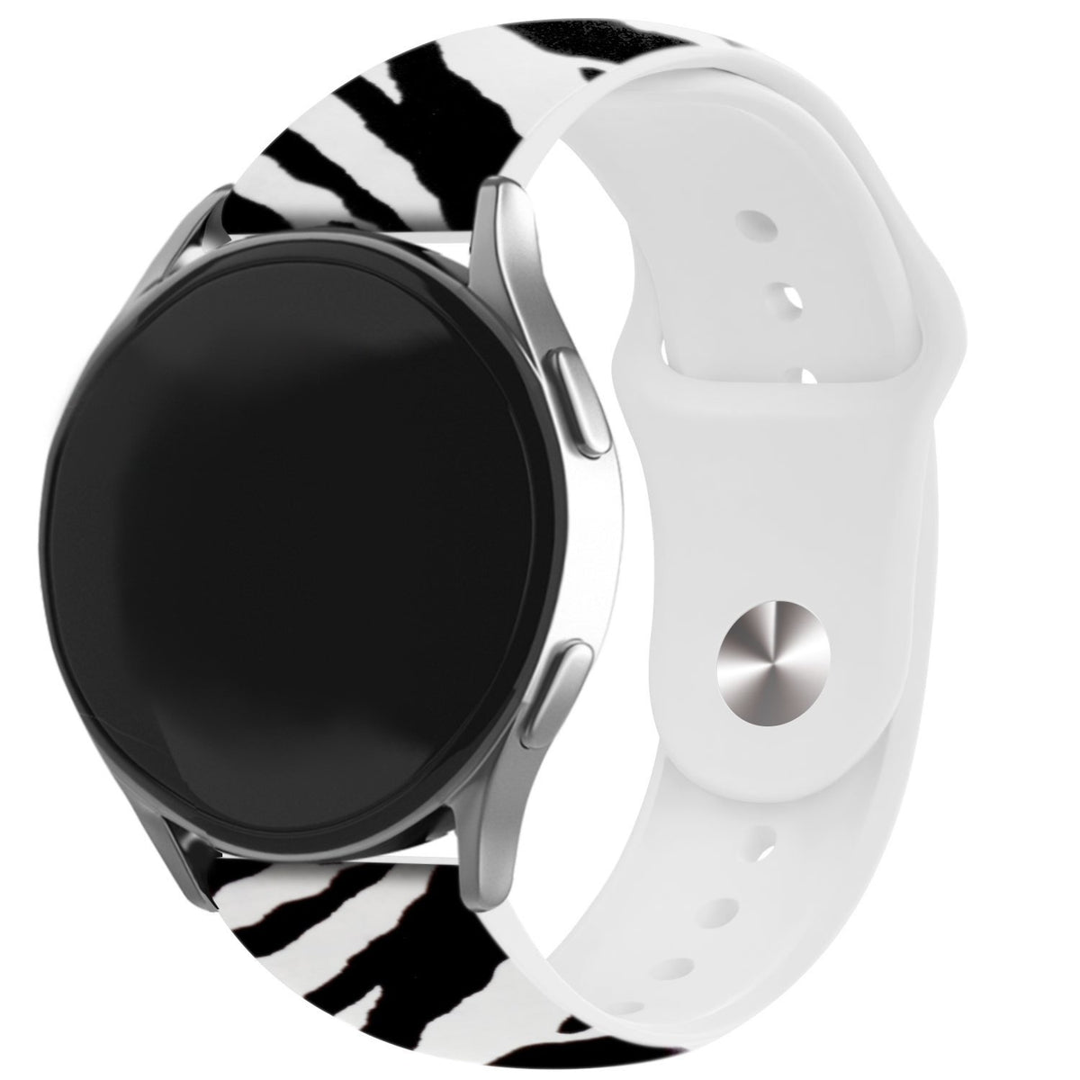 Print Silicone Strap, on a watch, 3/4 front view