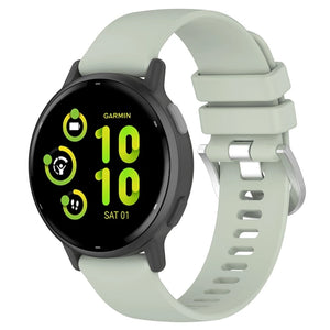 Silicone Classic Strap, light green, on a watch, 3/4 front view