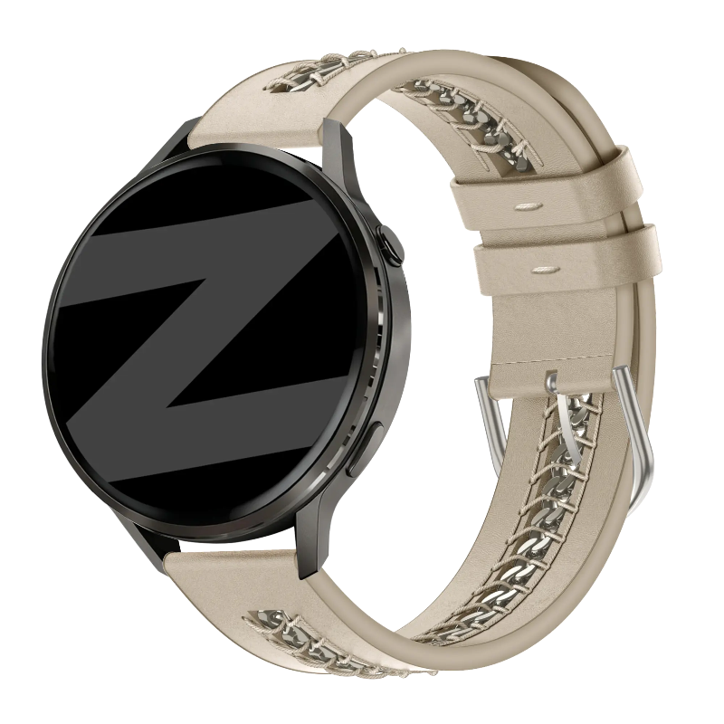 universal 20mm leather band chains beige