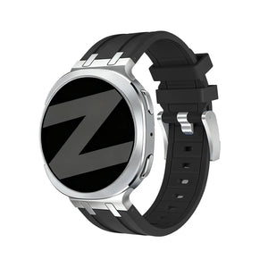 Bandz Samsung Galaxy Watch 8 Classic Silicone Strap 'Luxe Liquid' (Black)
