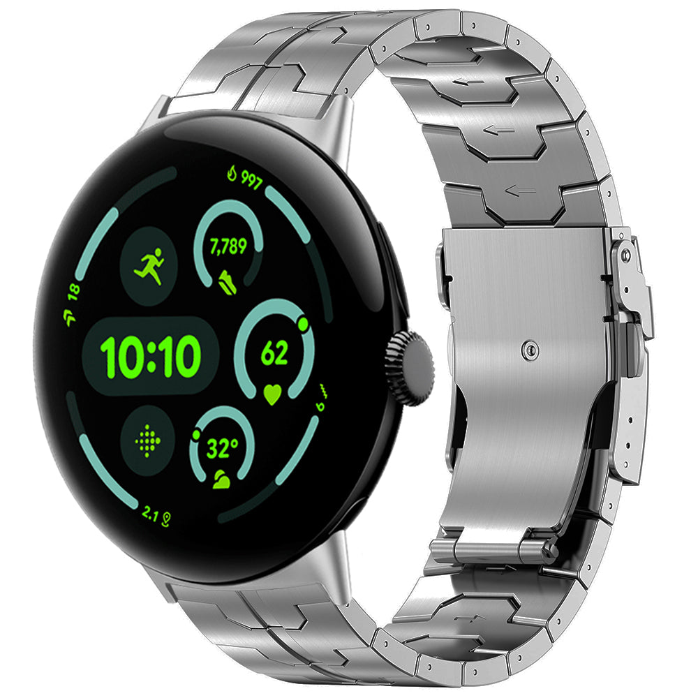 Google Pixel Watch 4 - 45mm 'Iron' Titanarmband (Silber)