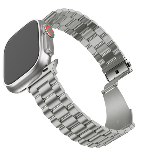 Titanium Strap, on a watch, 3/4 front view