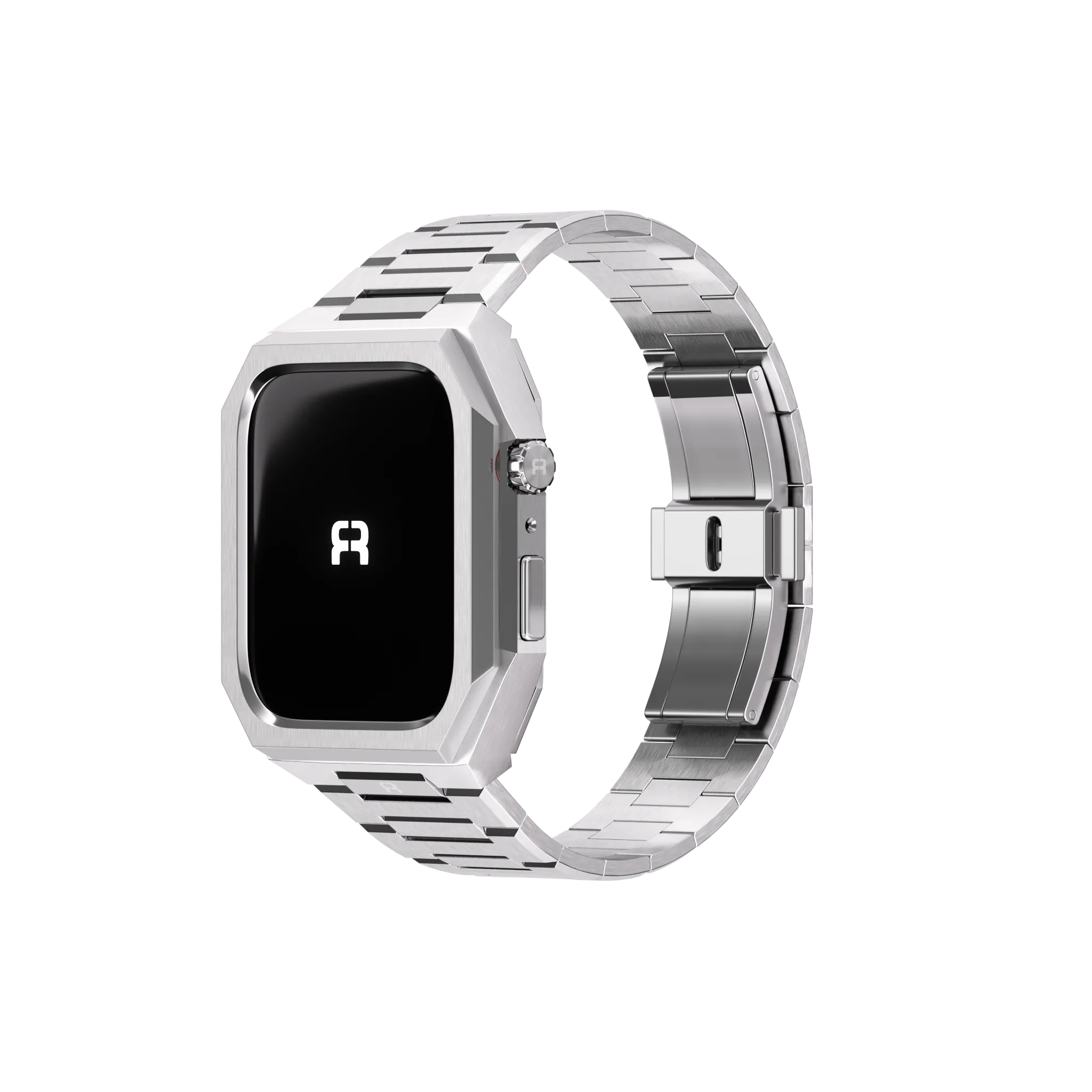 Reqior Apple Watch 45mm Case with Steel Strap 'Nautilus' (Silver)