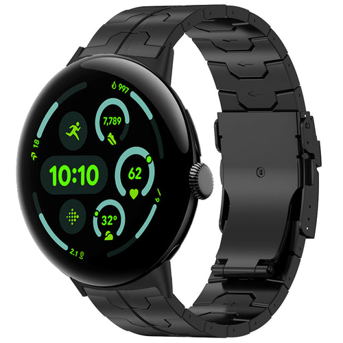 Google Pixel Watch 4 - 45mm 'Iron' Titanarmband (Schwarz)
