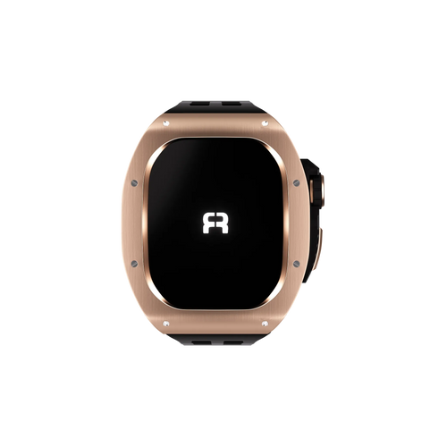Reqior Apple Watch 45mm Polymer and Metal Hülle mit integriertem Gummi-Armband (Roségold)