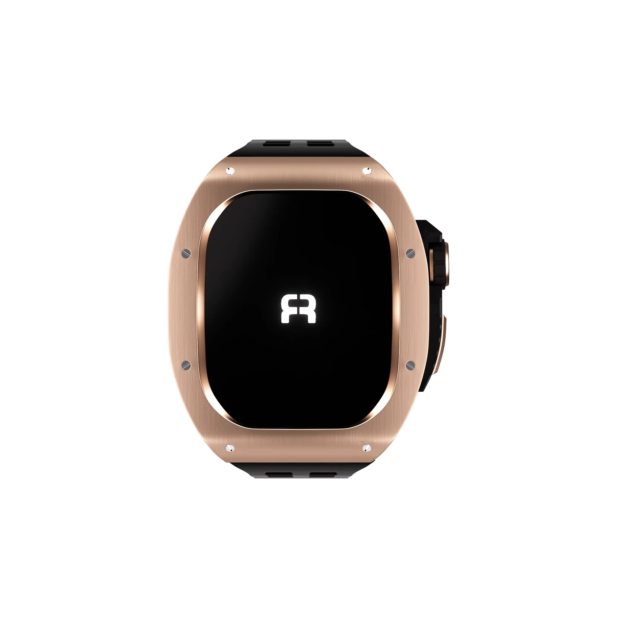 Reqior Apple Watch 45mm Polymer and Metal Hülle mit integriertem Gummi-Armband (Roségold)