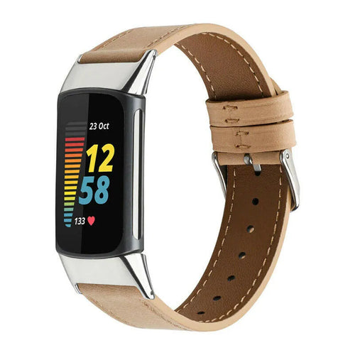 Leather Strap, on a watch, 3/4 front view