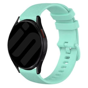 Premium Silicone Strap, aqua, on a watch, 3/4 front view